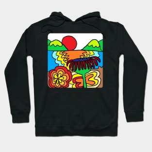 On the beach at sunset,abstract painting Hoodie